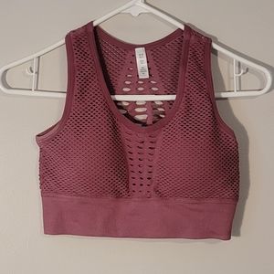 Mauve Perforated Deconstructed Sports Bra No Brand Size Small